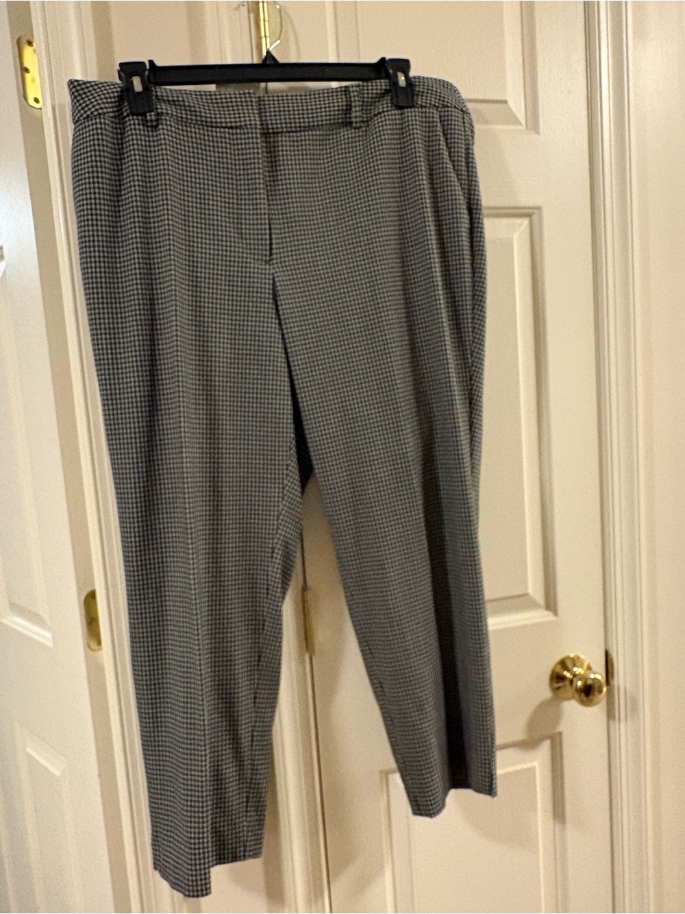 Talbots Black and White Houndstooth 18W Petite High Waist Ankle Pants